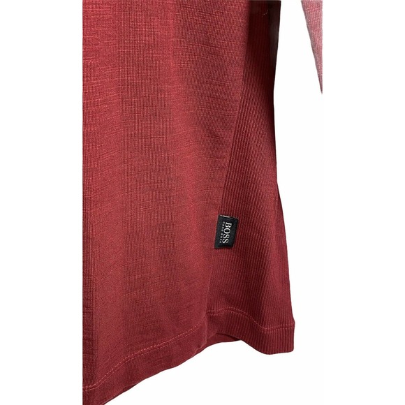 Hugo Boss Slim Fit Crew Neck Men's Ribbed Shirt L - Picture 3 of 10